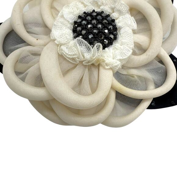 St. John Vintage Large Silk Rhinestone Flower Brooch - Picture 2 of 7